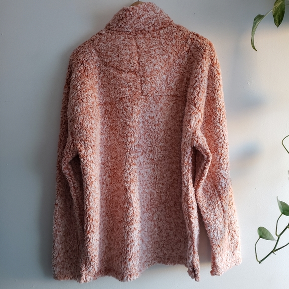 True Grit Frosty TEDDY Tipped 1/4 Zip Up Pullover Medium Men’s Spice Sherpa Cozy - Picture 3 of 10